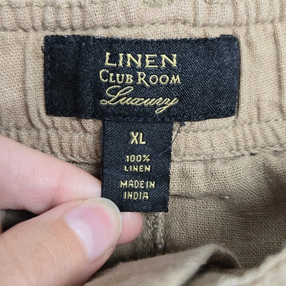 Club Room Luxury 100% Linen Pants Men XL Drawstring Elastic Waist Resort Coastal - Picture 6 of 8